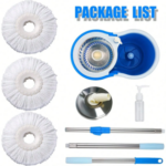 Spin Mop – Easy Spin Magical Mop Set (Steel Bucket) 360° Microfiber Mop Head Home Cleaning Tool - Image 6