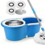 Spin Mop – Easy Spin Magical Mop Set (Steel Bucket) 360° Microfiber Mop Head Home Cleaning Tool - Image 5
