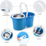 Spin Mop – Easy Spin Magical Mop Set (Steel Bucket) 360° Microfiber Mop Head Home Cleaning Tool - Image 4