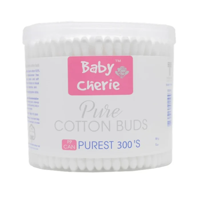 Baby Cherie Baby Cotton Buds 300’s – Soft Cotton Swabs for Baby Care & Hygiene (PP Jar) - Image 2