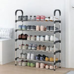 5/6 Layer Metal Shoe Rack with Handle | Detachable Shoe Organizer | Space Saving Storage Rack for Entryway & Closet - Image 6