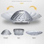 Stainless Steel Collapsible Food Steamer Basket – Multifunctional Vegetable & Fruit Steamer for Cookware Sets | Foldable Kitchen Plate Design - Image 4