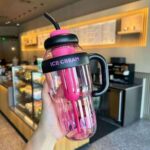 Cute Summer Plastic Cup – Milky Tea & Juice Cup with Straw, Lucky Belly Design Water Bottle (Portable Drink Cup) - Image 9