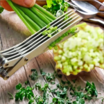 5-Layer Stainless Steel Kitchen Scissors – Multifunction Vegetable & Herb Cutter with ABS Handle