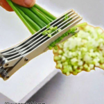 5-Layer Stainless Steel Kitchen Scissors – Multifunction Vegetable & Herb Cutter with ABS Handle - Image 4