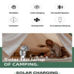 6-in-1 Solar Rechargeable Camping Lantern Fan – Portable Hanging Tent Light with Cooling Fan - Image 15