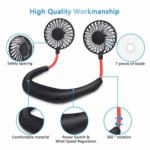 2500mAh Wearable Neck Fan – USB Rechargeable Portable Air Cooling Fan | Hands-Free Mini Personal Cooling Device - Image 4
