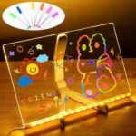 3D LED Luminous Message Board Light – Portable Acrylic Dry Erase Writing Sign Board for Kids & Home Decor