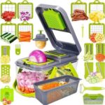 New 22 in 1 Vegetable Chopper Dicer Onion Chopper with 13 Blades and Container Veggie Mandoline for Potato Tomato