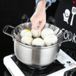 Stainless Steel Collapsible Food Steamer Basket – Multifunctional Vegetable & Fruit Steamer for Cookware Sets | Foldable Kitchen Plate Design - Image 5