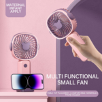3-Speed USB Rechargeable Mini Portable Fan with Phone Holder – Fast Charging Handheld Cooling Fan - Image 10
