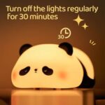 Soft Silicone Panda Night Lamp with LED Light – Rechargeable Touch Sensor Bedside Lamp - Image 3