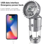 6-in-1 Solar Rechargeable Camping Lantern Fan – Portable Hanging Tent Light with Cooling Fan - Image 8