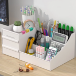 Plastic Drawer Makeup Storage Box – Desktop Cosmetic & Skincare Organizer for Dressing Table, Dormitory & Office Stationery Storage