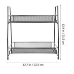 2 Tier Foldable Metal Spice Rack Kitchen and Bathroom Organizer, Storage Shelf for Jars, Condiments, Toiletries, and Cosmetics - Image 4