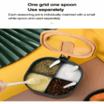 4 Grid Spice Seasoning Food and Masala Rack Box with Spoon – Multipurpose Kitchen Storage Jar Set - Image 5