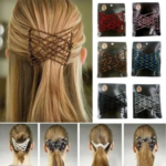 Pack of 2 Magic Double Hair Comb Clips Stretchy Beads Elastic Hair Accessories for Women & Girls - Image 6