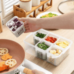 Refrigerator Food Drain Fresh-Keeping Storage Box for Ginger Garlic Onion Pepper Fruits & Vegetables - Image 6