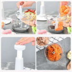 1.5L Manual Vegetable Mincer & Press-Type Food Chopper – Garlic & Meat Grinder, Whisk & Stirrer Kitchen Mini Processor - Image 3