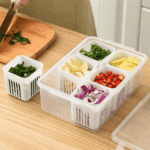Refrigerator Food Drain Fresh-Keeping Storage Box for Ginger Garlic Onion Pepper Fruits & Vegetables - Image 7