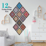 Pack of 12 Self-Adhesive Decorative Tile Stickers – Waterproof, Removable Peel & Stick Wall and Floor Decals - Image 4
