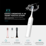 USB Rechargeable Ultrasonic Sonic Electric Toothbrush with 4 Brush Heads – 6 Cleaning Modes, 2-Minute Smart Timer & IPX7 Waterproof - Image 4