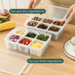 Refrigerator Food Drain Fresh-Keeping Storage Box for Ginger Garlic Onion Pepper Fruits & Vegetables - Image 4