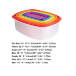 7Pcs Rectangular Food Storage Bowl Plastic with Lids Freshing Box Rainbow Food Preservation Food Sealed Box Refrigerator Storage - Image 7