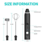Electric coffee beater - 2 in 1 high quality electric coffee beater and grinder rechargeable - electric coffee beater Milk Frothier & Former, Egg Beater, Cake Beater, Portable Hand Beater and mixer and USB connected and easily rechargeable - Image 7