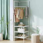 Attachable Corner Pole Rack – Multi-Layer Adjustable Telescopic Storage Organizer Shelf - Image 2