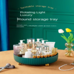 360 Degree Rotating Bathroom Tray Cosmetic Organizer Kitchen Spice Bottle Storage Holder Fruit Serving Tray Multifunctional Plate Spinning Cosmetics Storage - Image 10
