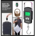 Digital Luggage Weight Scale 50kg (110lb) with LED Display – Portable Hanging Travel Scale (Black) - Image 2