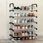 5/6 Layer Metal Shoe Rack with Handle | Detachable Shoe Organizer | Space Saving Storage Rack for Entryway & Closet - Image 3