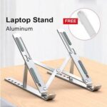 Portable Adjustable Aluminium Laptop Stand – Foldable Laptop Holder for Desk, DJ & Office Use
