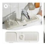 Kitchen Silicone Sink Faucet Splash Pad – Water Splash Catcher Mat | Countertop Protector & Drainage Drying Pad - Image 2