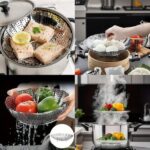 Stainless Steel Collapsible Food Steamer Basket – Multifunctional Vegetable & Fruit Steamer for Cookware Sets | Foldable Kitchen Plate Design