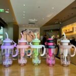 Cute Summer Plastic Cup – Milky Tea & Juice Cup with Straw, Lucky Belly Design Water Bottle (Portable Drink Cup)