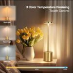 Portable LED Table Lamp – Touch Sensor, 3 Color Modes & 3 Brightness Levels, Rechargeable Metal Desk & Bedside Light - Image 9