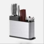 Stainless Steel Kitchen Utensil Holder with Detachable Knife Block – Multifunctional Large Kitchen Organizer (Silver) - Image 6