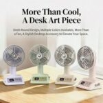Vintage Style Portable Camping Fan – Low Noise Battery Indicator Wearable Fan with 100-Speed Control for Outdoor, Car, Office & Home Use - Image 3