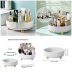 360 Degree Rotating Bathroom Tray Cosmetic Organizer Kitchen Spice Bottle Storage Holder Fruit Serving Tray Multifunctional Plate Spinning Cosmetics Storage - Image 6