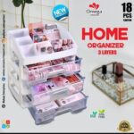 3-Layer Drawer Organizer – Multipurpose Home Storage Box (29 × 25 × 19 cm)