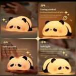 Soft Silicone Panda Night Lamp with LED Light – Rechargeable Touch Sensor Bedside Lamp - Image 8