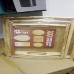 Wood Serving Tray, Tea Coffee Food Platter Tray Home Decoration (Set of 3) - Image 5