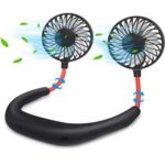2500mAh Wearable Neck Fan – USB Rechargeable Portable Air Cooling Fan | Hands-Free Mini Personal Cooling Device