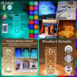 GullPlaza.pk Modern LED Crystal Table Lamp – 16 Color RGB USB Rechargeable Dimmable Night Light with Remote Control - Image 2