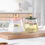 Luxury Golden Crown Glass Mug with Handle & Stainless Steel Spoon – Elegant Tea, Coffee, Chocolate & Juice Drinking Cup - Image 7