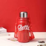 Ceffoo 800ml Stainless Steel Vacuum Flask – Insulated Coffee & Water Bottle with Handle & Strap, 6-12 Hour Temperature Retention (Pink/Red/White) - Image 9
