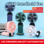 4-in-1 Portable Foldable Desk Fan - 5-Speed USB Rechargeable Neck Hanging Fan & Phone Stand with Digital LED Display Screen for Outdoor, Home & Travel - Image 7