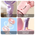 Portable Water Mist Fan Mini Handheld USB Rechargeable Fan – 4 Speed Personal Cooling Neck Hanging Spray Fan - Image 5